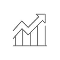 Line Art Graph Showing Market Growth and Consumption Trends Business Development and Statistical Data Icon Editable Stroke vector