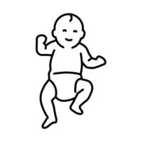 The child lies on his back line icon. Simple outline style. Toddler development. Early childhood. vector