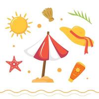 Hand drawn element for summer time vector