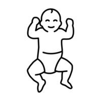 Early development child lying icon simple outline. vector