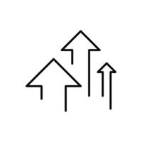 Line Icon Rising Arrows Symbolizing Success Boost Improvement and Upward Movement in Business or Statistics vector