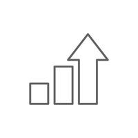 Outline Style Icon of Bar Graph Turning Into Arrow Editable Stroke Representing Success Analytics and Financial Growth vector