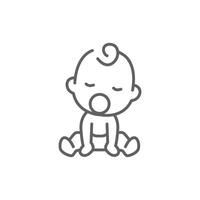 Sleeping toddler icon simple linear style. Editable stroke vector