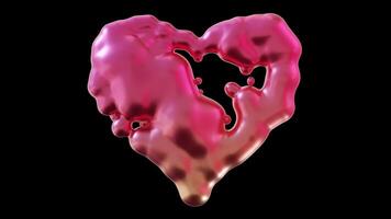 Explore a captivating animation of a liquid metallic heart isolated on transparent background, with alpha channel. This unique visual element adds a touch of creativity to any project. Y2k style. video