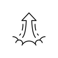 Upward Arrow Launch Icon Outline with and Line Design Symbolizing Growth Boost and Progress vector