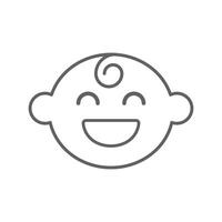 Line style icon of happy boy face isolated symbol. Editable stroke vector