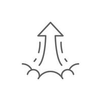 Upward Arrow Launch Icon Outline with Editable Stroke and Line Design Symbolizing Growth Boost and Progress vector
