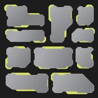 Futuristic HUD UI Panels Set with Neon Glow vector