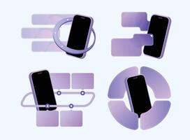 Modern Smartphone UI Infographic Elements Collection vector