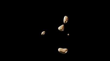 Motion graphic with golden liquid number 8 on transparent background, with alpha channel. Isolated 3D animation with numeral eight. Eighth Birthday or anniversary. Fluid, molten gold effect. video