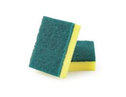 Scotch brite isolated on white background with clipping path, Sponges for dishwashing, photo
