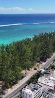 Aerial View of Flic en Flac Beach at Port Louis Mauritius Island in Mauritius.. Beauty Cinematic. video