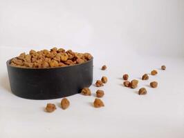 Black chana in bowl, isolated for clean presentation. photo