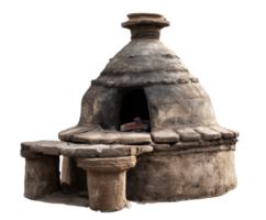 Traditional clay oven used for baking bread in ancient cultures png