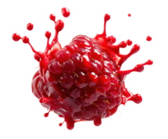 Fresh raspberry splashing in juice, perfect for culinary creativity png