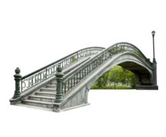 Elegant stone bridge with ornate railings in a peaceful park setting png
