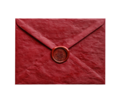 Elegant red envelope with wax seal for special occasions png