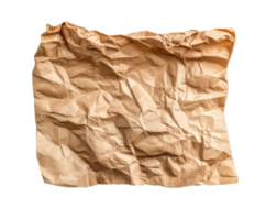 Crumpled brown paper texture for design projects and crafts png