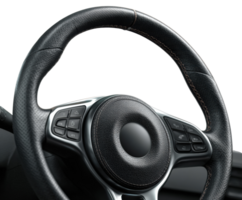Modern steering wheel with buttons for better driving png