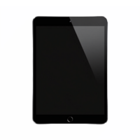 Black Tablet Device with Touch Screen and Home Button on Transparent Background png
