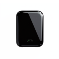 Portable Black Wireless Power Bank with LED Indicator and Transparent Clipping Path png