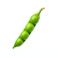 Green Pea Pod with Multiple Peas on Transparent Background image png