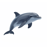 Glossy Gray Dolphin with Transparent Background Clipping Path png