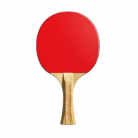Table Tennis Paddle with Red Rubber Surface and Wooden Handle No Background Clipping Path png