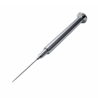 Precise Surgical Scalpel with Metallic Handle and Sharpened Blade on Transparent Background png