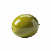 Green apple with smooth shiny surface on transparent background clipping path png