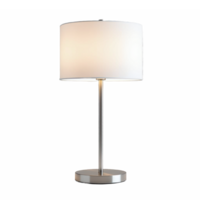 Modern Table Lamp with White Lampshade and Metal Base on Transparent Background png