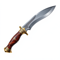 Ornate Decorative Dagger with Intricate Blade and Elegant Wooden Handle No Background png