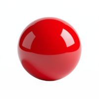Red glossy sphere with reflective surface on transparent background png