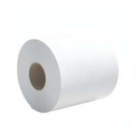 White Toilet Paper Roll with Texture and Central Core on Transparent Background png