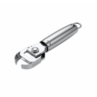 Handheld can opener with stainless steel body and ergonomic design for easy can opening no background png