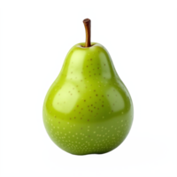 Green Pear with Smooth Surface and Stem Isolated on Transparent Background png