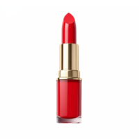 Red Lipstick with Gold Tube on Transparent Background for Beauty and Cosmetics Display png