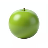 Bright Green Apple with Smooth Texture on Transparent Background Clipping Path png