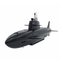 Stealth Submarine Illustration with Transparent Background png