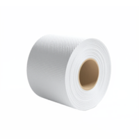 White Toilet Paper Roll with Textured Surface on Transparent Background for Sanitary and Household Use png