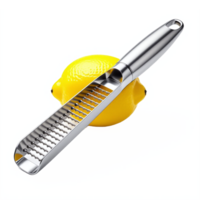 Stainless Steel Lemon Zester Peeler with Transparent Background for Cooking and Baking png