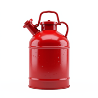 Red Vintage Fire Extinguisher with Handle and Nozzle Neutral Background png