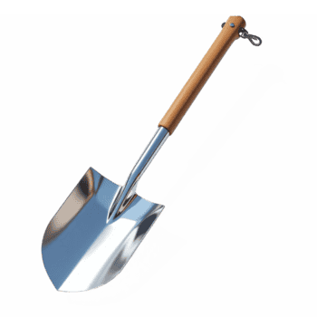 do jardinagem pá com de madeira lidar com e metal lâmina com transparente recorte caminho png