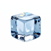 Highly Detailed Transparent Clipping Path Silver Ice Cube with Reflective Surface for 3D Rendering png