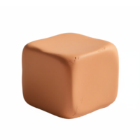image of a smooth beige ice cube with a transparent background png