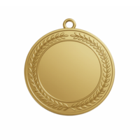 Gold Medal with Laurel Wreath Border and Clipping Path for Awards and Recognition png