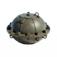 Military Earthquake Explosive Ammunition Shell with No Background Transparent Clipping Path png