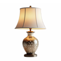 Elegant Ceramic Table Lamp with Fabric Shade and No Background png