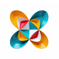 Abstract Color Butterfly Shape with Geometric Curves and No Background for Creative Design png