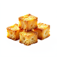Assorted Cheesy Crackers with Crispy Golden Texture on Transparent Background png